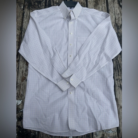 Roundtree Yorke Gold Label Mens Non Iron Long Sleeve Button Down Shirt 16/33 A-3 - Picture 3 of 5